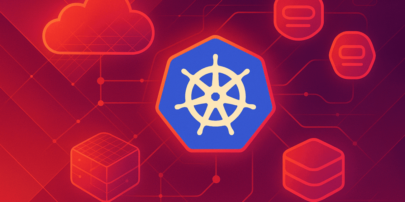 a blue hexagon with a white wheel and a red background