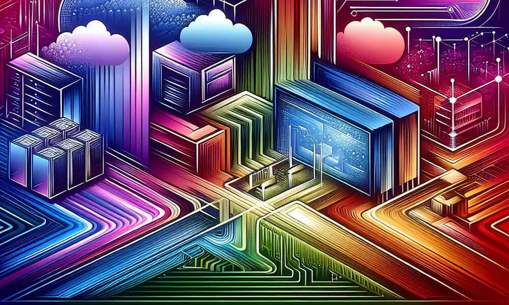 Images of bright differing gradients with a focus on technology, cloud compute, networking, storage, AWS, Azure, Google Cloud Platform, Wordpress Hosting.